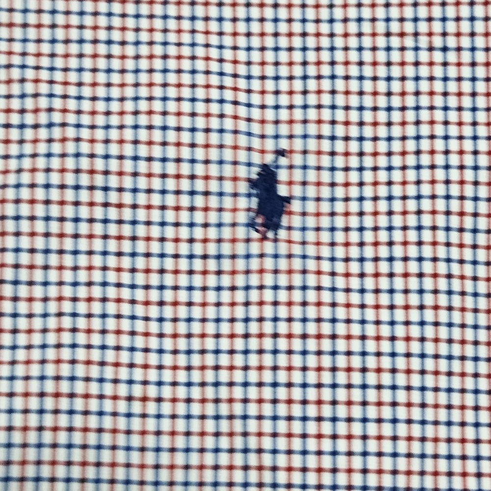 Men's Red White Blue Ralph Lauren Button Down Plaid Shirt Size Medium - Picture 3 of 10